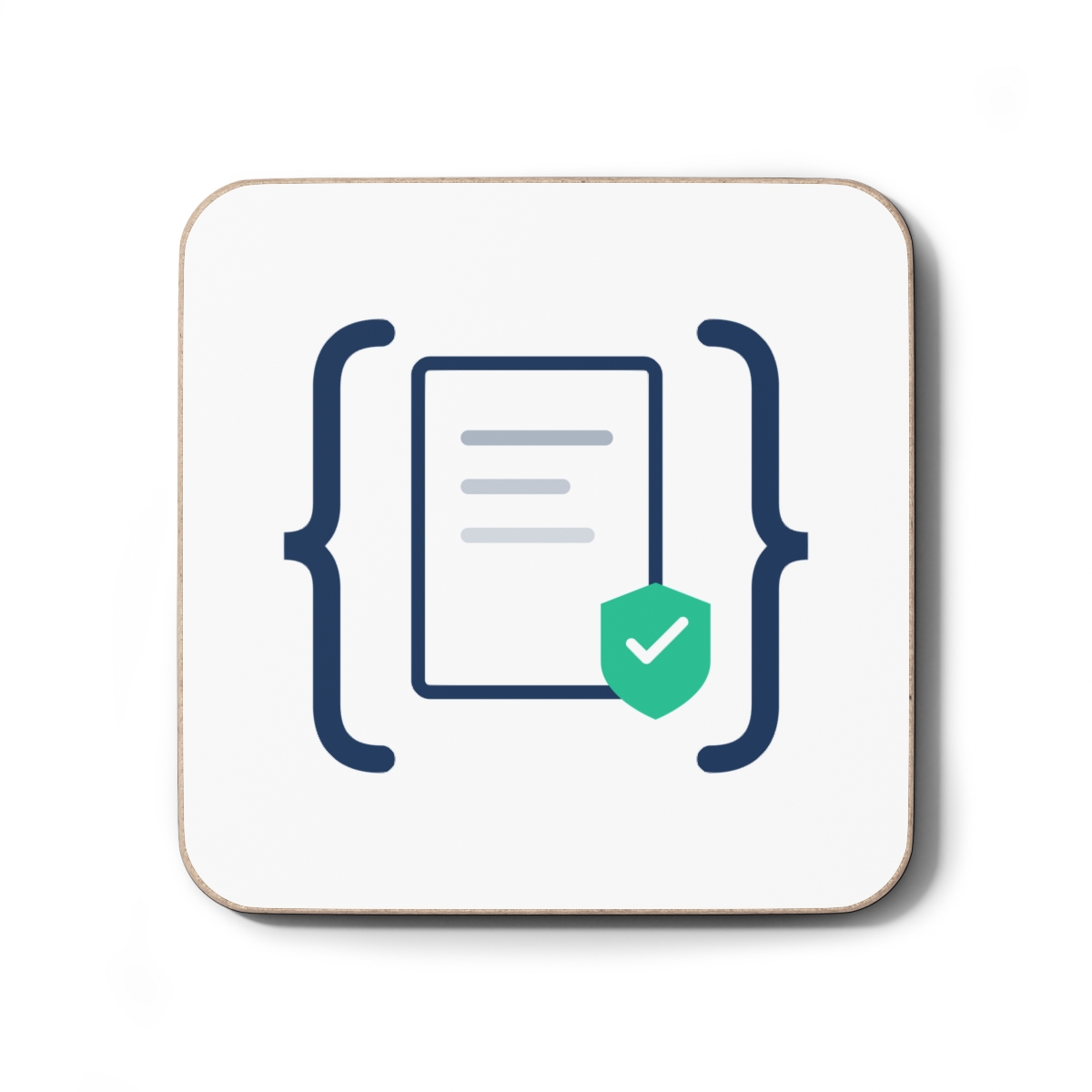 Code Document Icon Hardboard Coaster